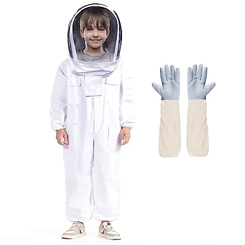 Professional Bee Suit for Kids with Glove &Ventilated Hood
