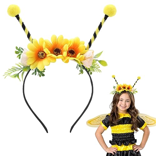 Bee Antenna Headband with Flowers