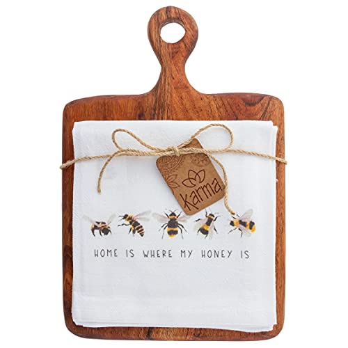 Honey Bee Tea Towel W/Cutting Board, BEE, One Size