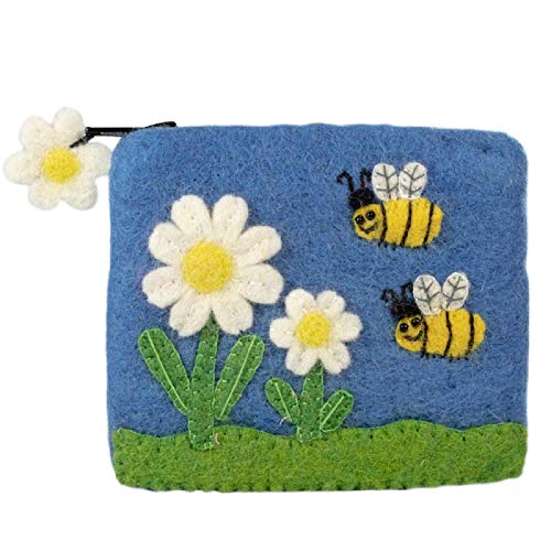Bumblebees Bee Wild Woolies Felted Sheep Wool Coin Purse