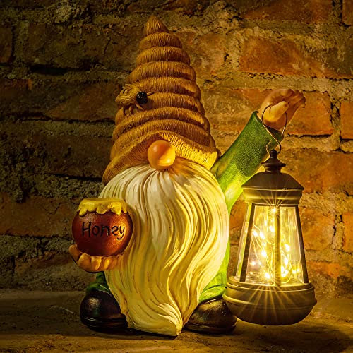 Solar Garden Bee Gnome Outdoor Decorations