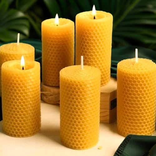 Natural Beeswax Candles, Hand Rolled