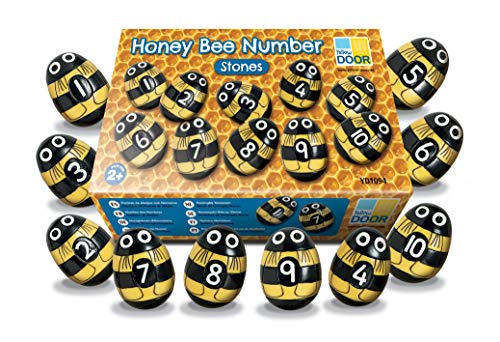 Yellow Door Honey Bee Number Stones, Set of 20