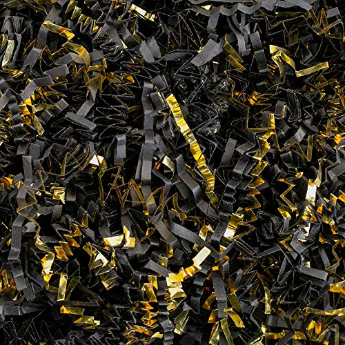 Black & Gold - Crinkle Cut Paper Shred Filler