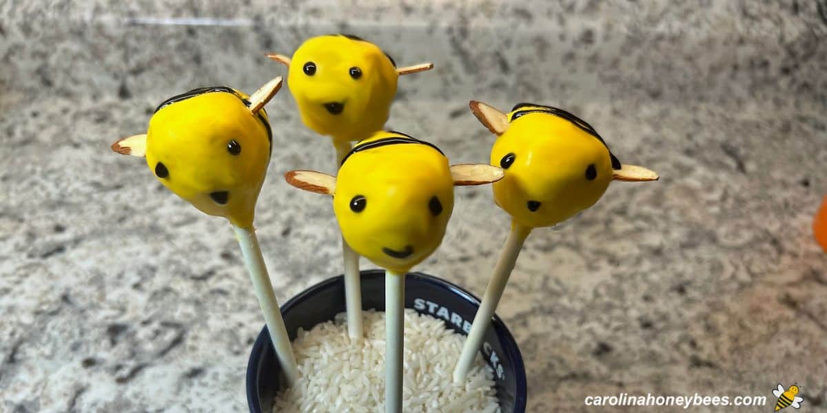 Easy bee cake pops made with cake mix.