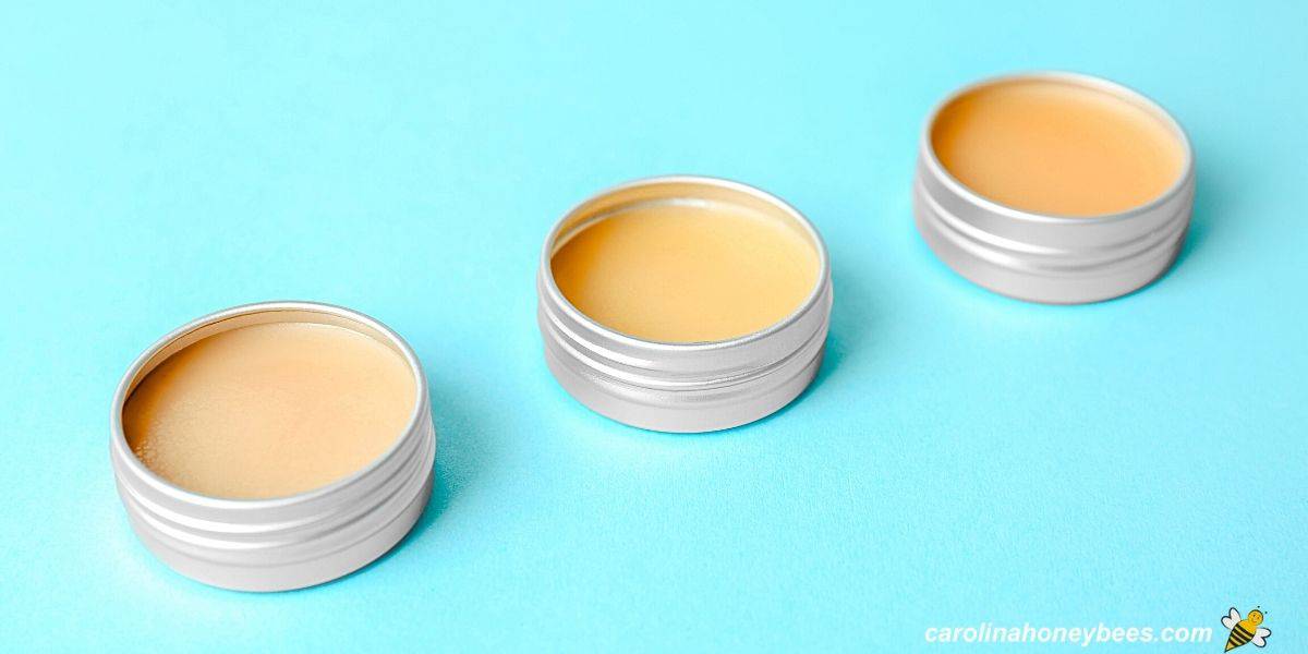 Three tins of homemade beeswax foot balm.