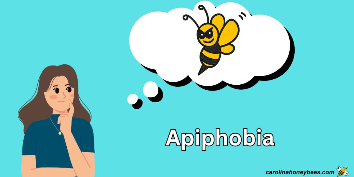 Lady contemplating the danger of bees - apiphobia.