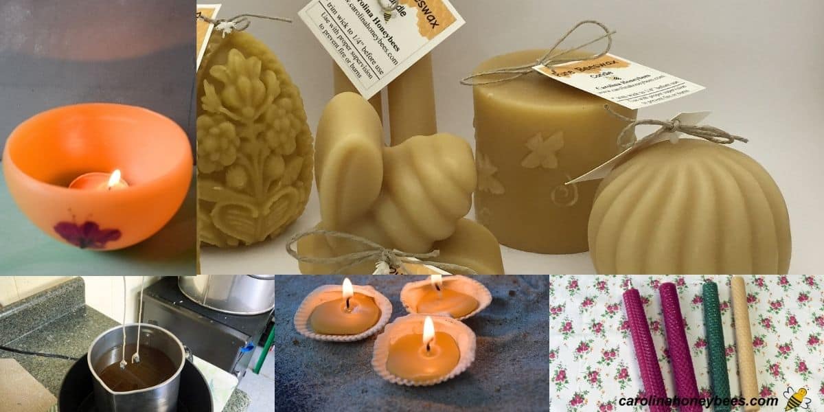 Various types of beeswax candles that anyone can make.