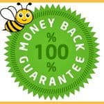 Green and gold money back icon.
