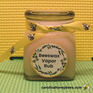 Gift ready jar of diy vapor rub made with beeswax image.