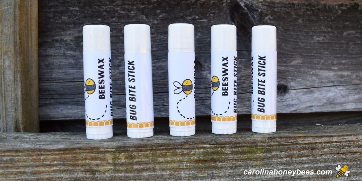 Tubes filled with diy bug bite balm or sticks that are portable for outdoors.